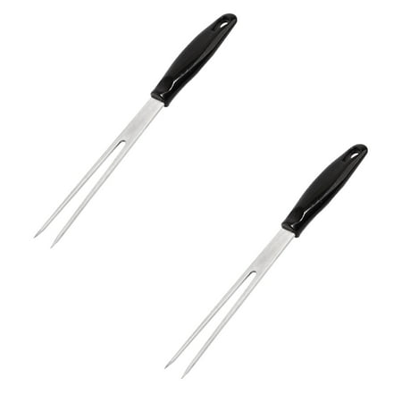 

Outdoor Stainless Steel Portable Wooden Handle Barbecue Tool Fork Barbecue Supplies Accessories Food Fork Meat Fork *10PCS