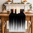 thumbnail image 4 of Black White Cotton Linen Table Runner for Dining Kitchen, Modern Geometric Abstract Gradient Striped Wedding Outdoor Party Tablerunners, Dresser Scarf Coffee Tablecloth Runners 13x108 Inches, 4 of 9