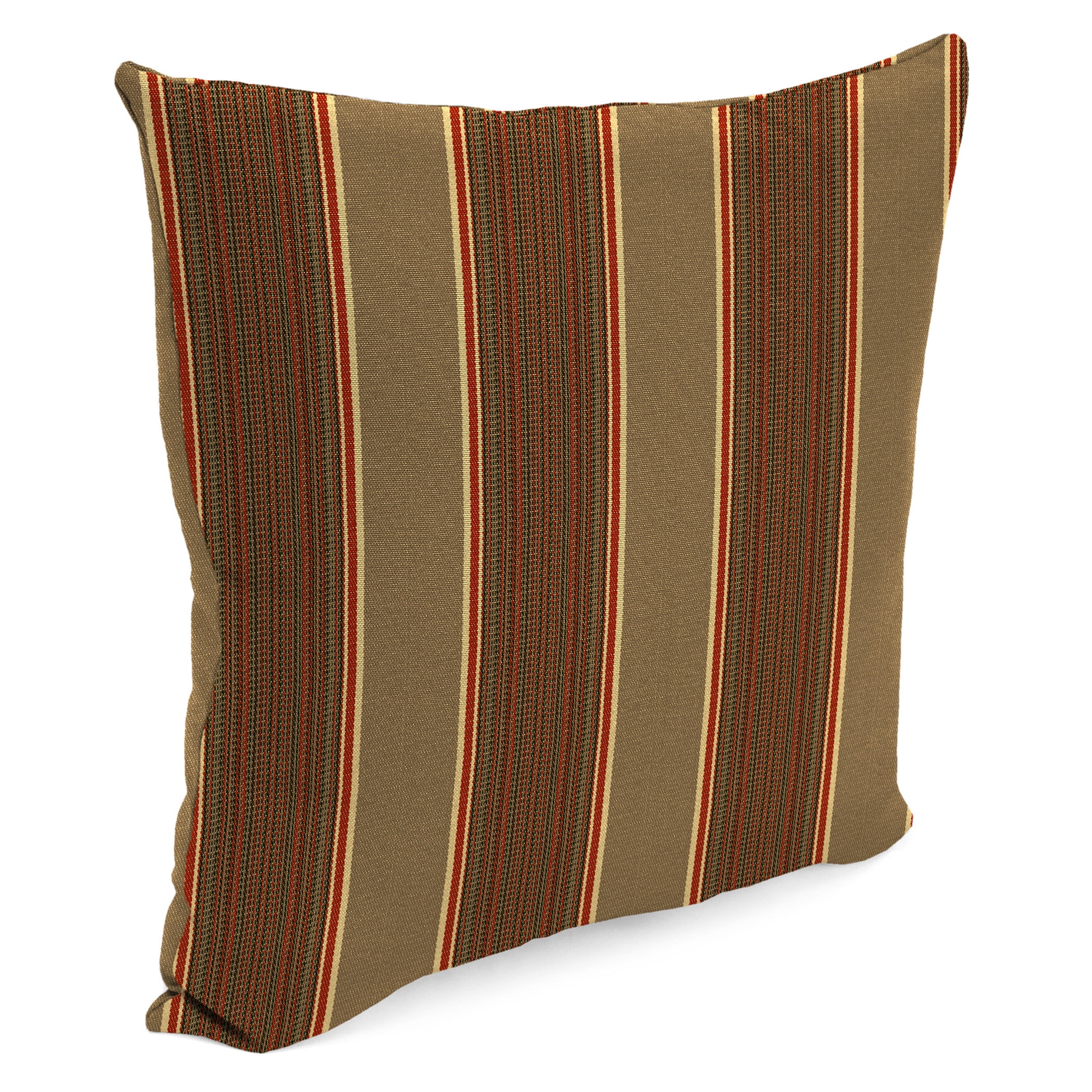 Jordan Manufacturing Sunbrella 16" x 16" Davidson Redwood Brown Stripe Square Outdoor Throw Pillow