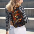 thumbnail image 5 of Yiaed Vintage Floral Skull Print Backpack, Premium Laptop Backpack, Travel Backpack for Women, Lightweight Backpacks, Comfortable Back Pack-Small, 5 of 6