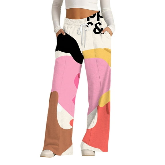 Bovemsi Wide Leg Pants Woman Wear The Cause Boldly: Breast Cancer Awareness Wide Legs Travel Pants
