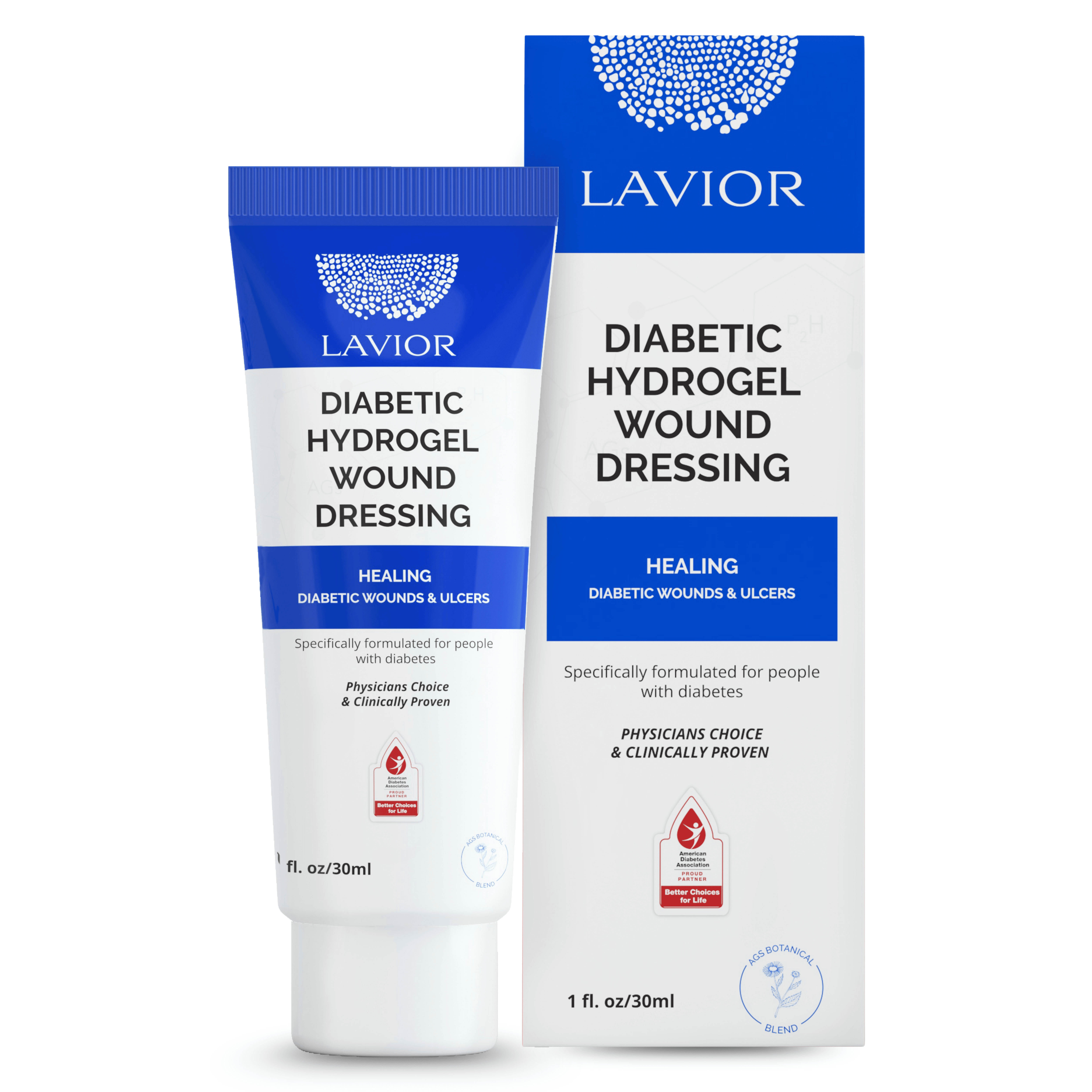 (2 pack) LAVIOR Diabetic Wound Gel 1oz – Natural Botanical Hydrogel for Cuts, Scrapes, Ulcers, CGM Site & Deep Wounds – Fast Healing – Inula Viscosa – ADA Endorsed, Podiatrist Tested, Vegan, Made in USA