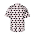 thumbnail image 3 of Pink Argyle Black White Hawaiian Shirts For Men, Summer Short-Sleeve Relaxed-Fit Button-Down Shirts X-Large, 3 of 9
