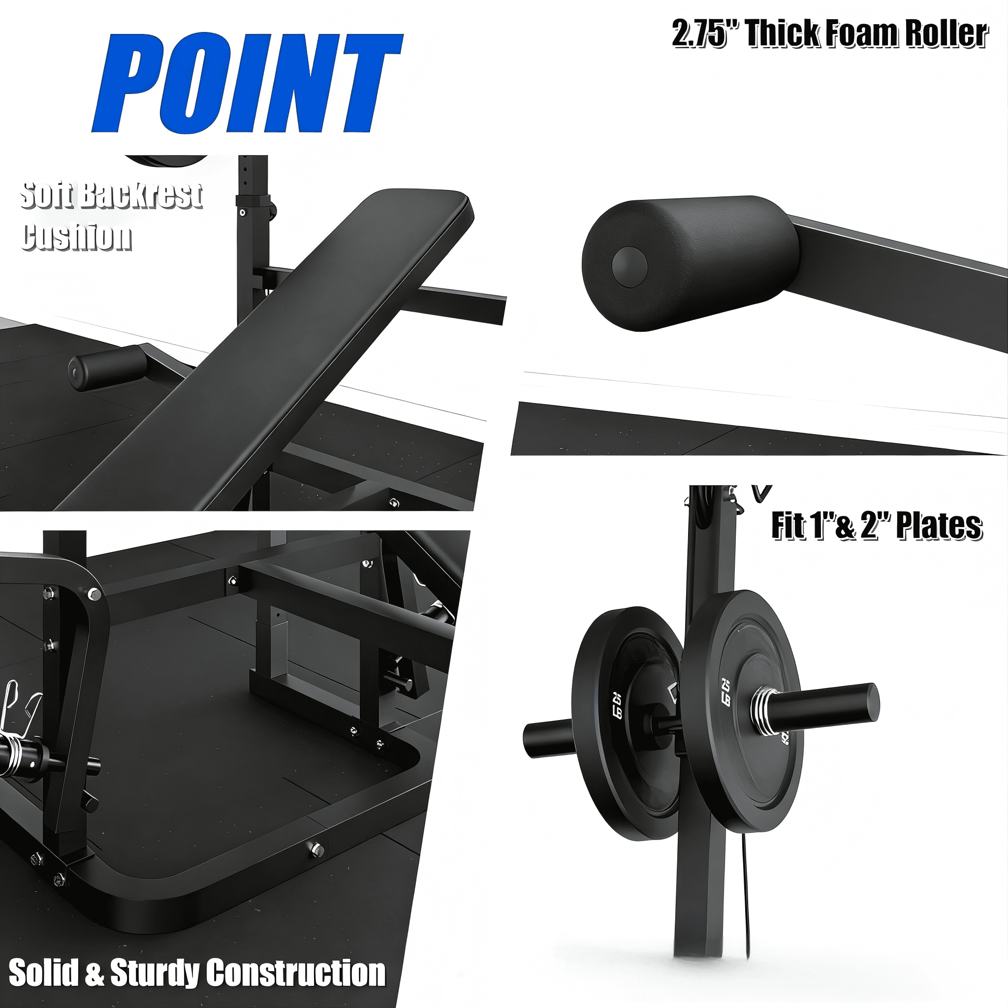 Adjustable Weight Bench 900lbs 9 in 1 with Lat Pull Down, Leg Extension and Leg Curl, Chest Fly and Preacher Curl Workout Bench Multi-Function Strength Training Bench Press Exercise Equipment