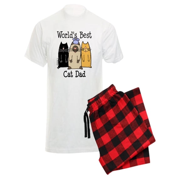 CafePress - Catproworldbestdadcp Pajamas - Men's Light Pajamas