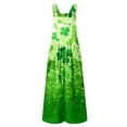 thumbnail image 5 of Gyujnb Women's St. Patrick's Day Overalls - Gradient Green Glitter Shamrock Print Pocketed Wide Leg Jumpsuit for Irish Festival,XL, 5 of 6