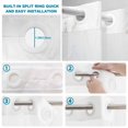 thumbnail image 4 of No Hook Shower Curtain, Blue Beige Spring Floral Shower Curtains for Bathroom with See Through Top Window, Summer Botanical Watercolor Waterproof & Washable Bath Curtain Stall 48"x72", 4 of 9