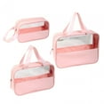 thumbnail image 5 of 3Pcs Clear Makeup Bag Travel Cosmetic Bag Portable Storage Bag Toiletry Bag Pink, 5 of 9