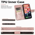 thumbnail image 5 of iPhone 13 Case, Wallet Folio Case Magnetic Closure RFID Blocking Card Slots Kickstand Shockproof Case for 2021 iPhone 13,Rosegold, 5 of 6