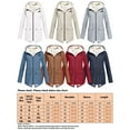 thumbnail image 3 of Fangasis Ladies Outwear Zip Up Hooded Coat Sherpa Lined Parka Jacket Women Windproof Trench Coats Casual Outdoor Windbreaker Apricot M, 3 of 3