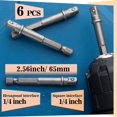 thumbnail image 2 of HUGFEGWE 6 Pack 1/4" Square Impact Adapter, Extension Impact Driver Bit Set, Socket Bit Adapter, 1/4" Hex Shank to Drive Adapter for Automotive DIY U2537-31625, 2 of 6