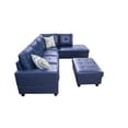 thumbnail image 3 of Ainehome Furniture Blue Leather Sectional Couch, Modern L-Shaped Sofa Set for Living Room, 3 of 7