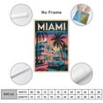 thumbnail image 2 of Miami Retro Travel Poster Vintage U.S. City Tourism with Art Deco & Ocean Drive Print Poster, 2 of 8
