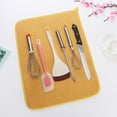 thumbnail image 5 of 2Pcs Absorbent Dish Drying Mat, 12" x 16", Ultra Absorbent Microfiber Mat for Dishes Drying, Fabric Microfiber Dishes Drainer Mats, Large Dish Drying Pad for Kitchen Counter Yellow, 5 of 8