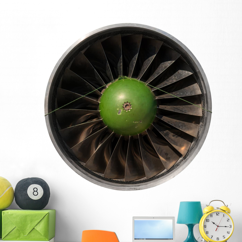 Jet Engine Stickers Closeup Dark Jet Engine Wall Mural Decal by Wallmonkeys Vinyl Peel and ...