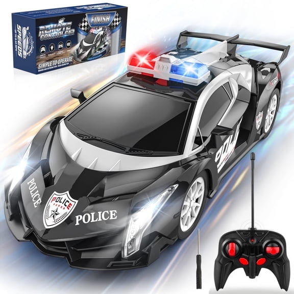 Wupuaait Remote Control Car for Kids, 1:18 Electric Vehicle Toy with Lights & Controller, Birthday Gift for 3-12 Years Old Boys Girls, Black