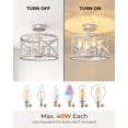 thumbnail image 3 of 12" Semi Flush Mount Ceiling Light Fixture, 4-Light Farmhouse Modern Ceiling Light, Kitchen Lights, Hallway Light Fixtures, Ceiling Lamp for Entryway Dining Room Bedroom Laundry Lighting, White, 3 of 9