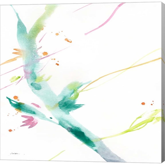 Great Art Now Leaves Of Teal by Sheila Golden, Canvas Wall Art, 16W x 16H