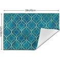 thumbnail image 4 of Blue Teal and Gold Modern Placemats Set of 4, Moroccan Table Mats Washable Heat Resistant Non-Slip for Kitchen Dinner Holiday Party Farmhouse Home Decor 12"x18", 4 of 6