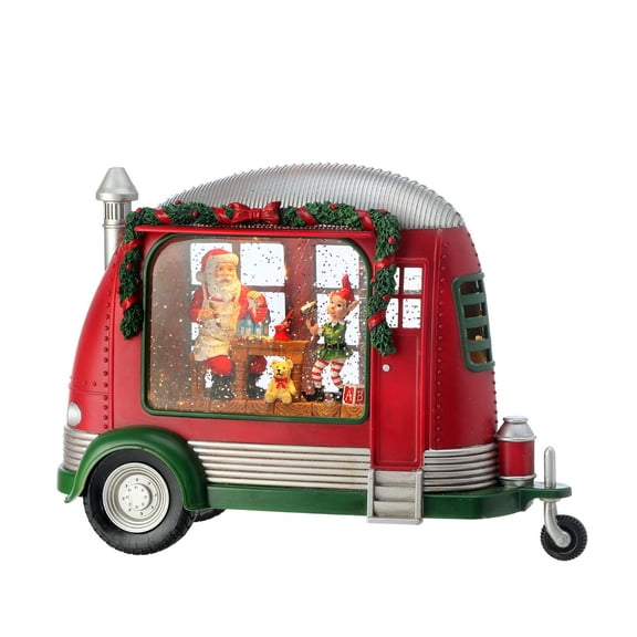 Regency International LED Timer Santa Toy Trailer Water Globe, 11 Inch, Multicolor