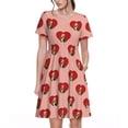 thumbnail image 1 of Gaeub Basset hound dog avec Empreinte de Patte Robes pour Femmes, Tunique à Manches Courtes Décontractée, Robe Midi d'Été pour Femmes, Robe à Manches Courtes pour Femmes, 1 of 6