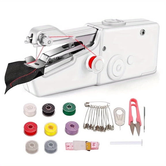Handheld Sewing Machine, Mini Handheld Sewing Machine for Quick Stitching, Portable Sewing Machine Suitable for Home, Travel and DIY, Electric Handheld Sewing Machine for Beginners