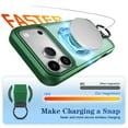 thumbnail image 4 of TECH CIRCLE for iPhone 14 Plus Magnetic PC+TPU Phone Case with KickStand and Metal Finger Ring, Compatible with MagSafe, Translucent Matte Shockproof Anti-Scratch Phone Cover,Green, 4 of 10