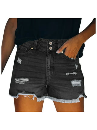 151 LARGE Women’s shorts MID Length High Rise Fake Buttons Tiny Nicks On  Front