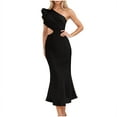 thumbnail image 5 of Wedding Guest Dresses for Women Off Shoulder Sleeveless Elastic Cocktail Dress Summer Sexy Evening Party Date Night Prom Dress, 5 of 8
