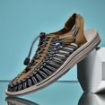 thumbnail image 2 of Sandalias de gladiador para hombre, zapatos de verano tejidos hechos a mano de alta calidad para hombre, sandalias de playa informales sin cordones para exteriores, zapatillas planas, 2 of 5