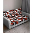 thumbnail image 3 of Red Grey Couch Cushion Covers Stretch, Washable Sofa Seat Covers Individual Seat Cushion Sofa Slipcovers Abstract Retro Middle Century Geometric Art Couch Cover Furniture Protector S-1PCS, 3 of 7