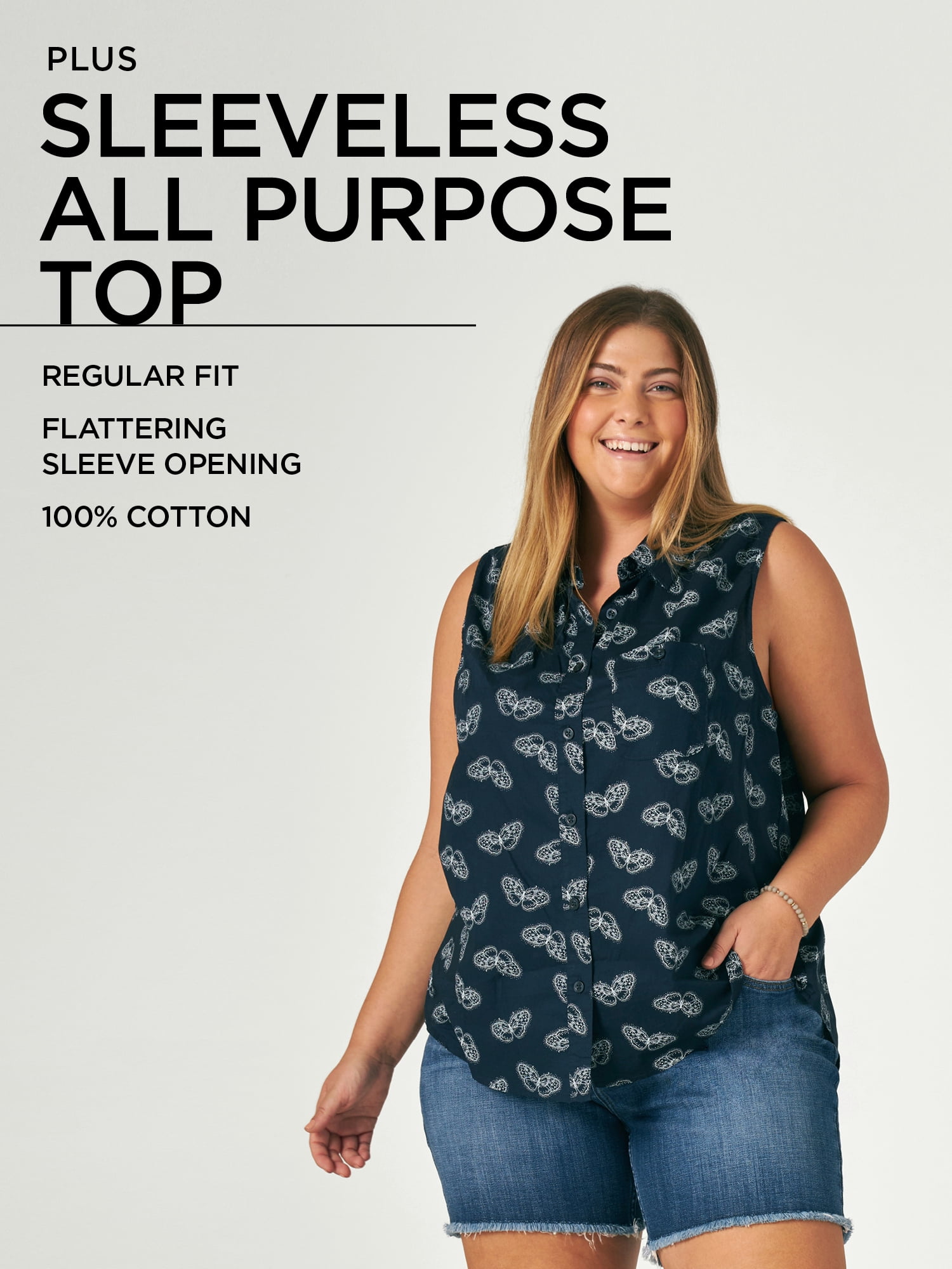 Lee Women's Plus Size Ruffle Collar Top