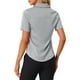 thumbnail image 3 of Blusa elegante de cuello para mujer INSPIRE CHIC, de manga corta, para trabajo y oficina, con botones, de satén, talla XS, color gris, 3 of 5