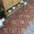 thumbnail image 4 of Natural Geo Spontaneous Jute Handwoven Geometric Natural/Maroon Area Rug, 4 of 5