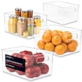 thumbnail image 1 of Cookify Set Contenedores de Almacenamiento, Organizadores de Pl&aacute;stico con Asas Multiusos, Alimentos, Refrigerador, Alacena, Ba&ntilde;o (4 Piezas), 1 of 6