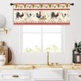 thumbnail image 2 of Rustic Rooster Vintage Kitchen Curtain Valance 54W x 18H Rod Pocket Retro Chicken Red Plaid Country Farm Raural Window Treatment for Living Room Bedroom Bathroom, 2 of 7
