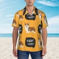 thumbnail image 4 of Lsque Corgi pattern Hawaiian Shirt for Men, Unisex Summer Beach Casual Short Sleeve Button Down Shirts-3X-Large, 4 of 9