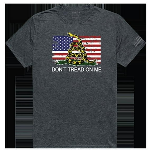 Flag 2 with Gadsden Tactical Graphic T-shirt, Heather Charcoal - Extra Large