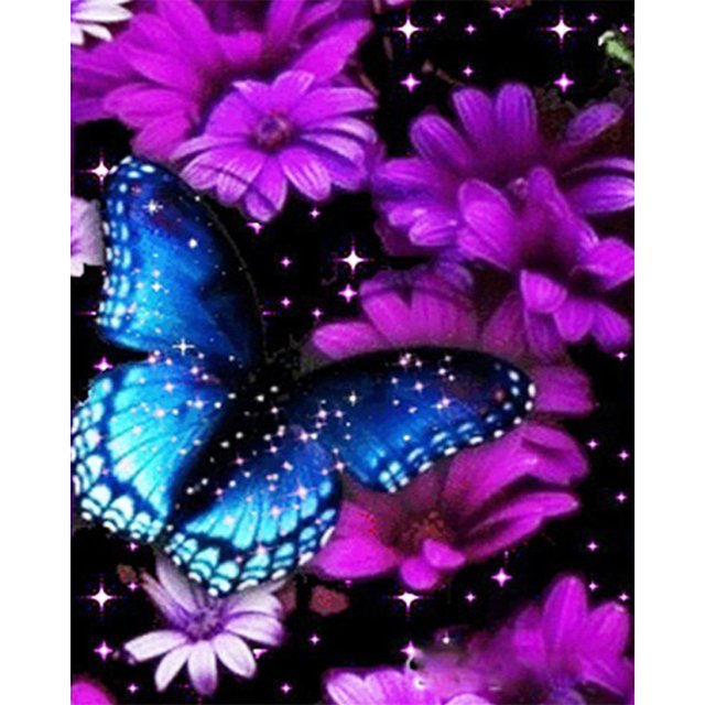 Wdftyju Kits de pintura de diamante 5D DIY mariposa arte de pared de taladro redondo completo (NH1927) Wdftyju 6hq9ww6ps8le8sk4D02