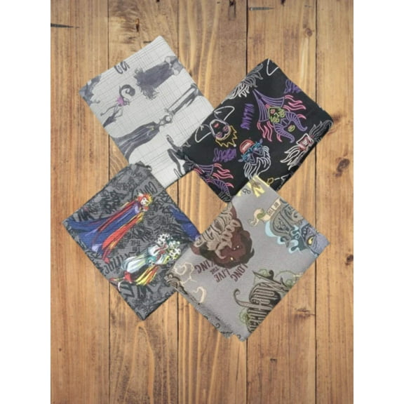 4 Fat Quarters - Assorted Disney Villains Fat Quarter Cotton Bundle