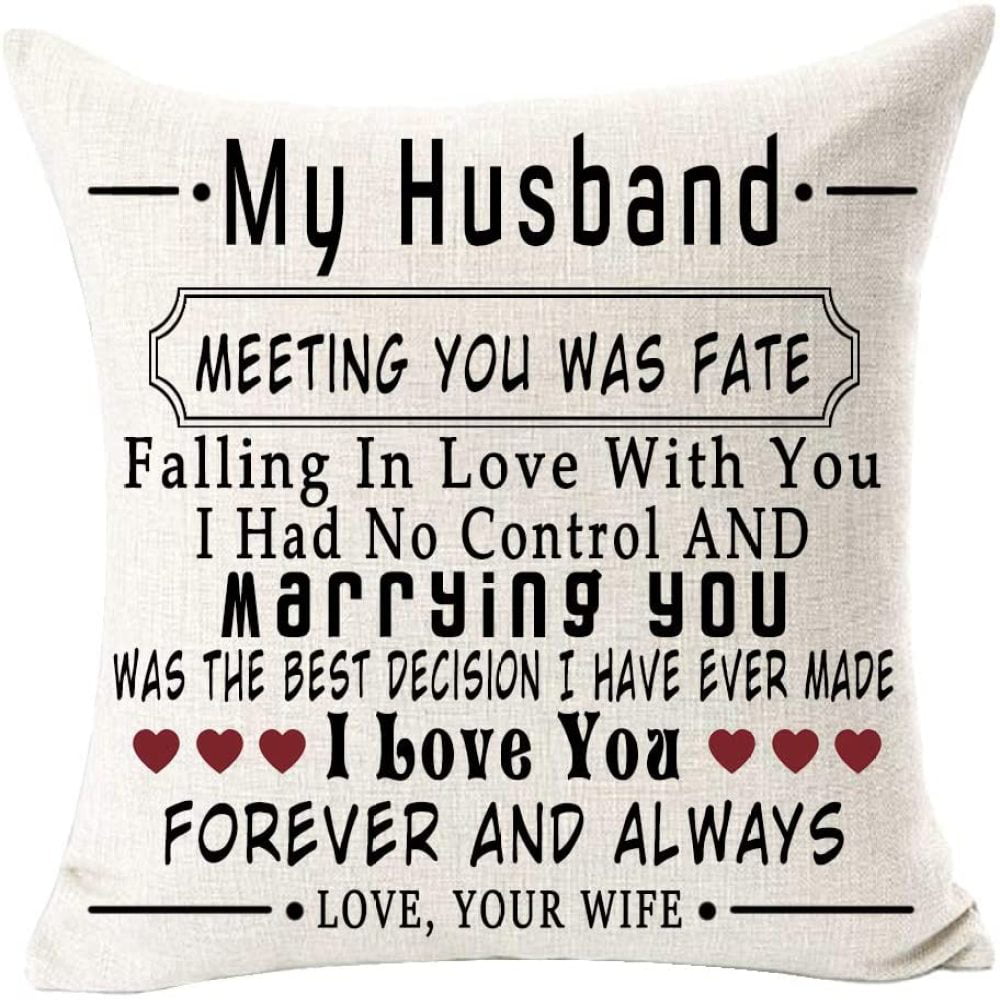 Andreannie Best Gift to My Wife I Love You You are My Only ONE Love Your Husband Cotton Linen Throw Pillow Case Cushion Cover Decorative Square 18 X 18 Inches¡­