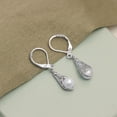 thumbnail image 5 of Charmsy Silver Earrings for Women Hypoallergenic | Trendy Pearl Earrings | Leverback Earrings 35MM, 5 of 6