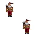 thumbnail image 4 of Kearding Muñeco de Navidad Santa Claus figurita decoración 30 cm Festival vacaciones estatua artesanía regalo ornamento juguete para Tipo 1 2Conjunto, 4 of 6
