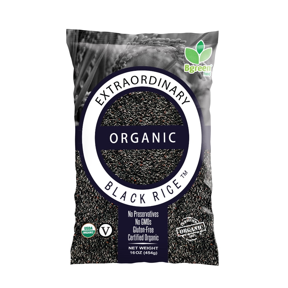 Bgreen Food- Organic Extraordinary Black Rice, 1 lb (5 Packs)
