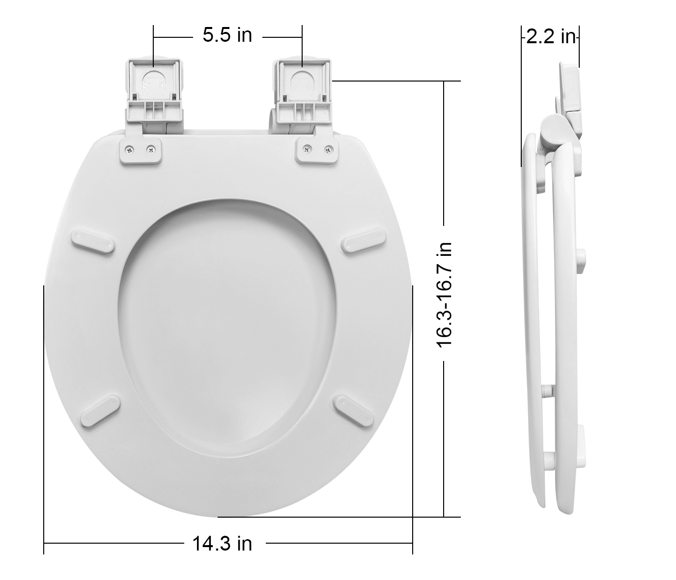 Mainstays Round Slow-Close Toilet Seat in White photo 7