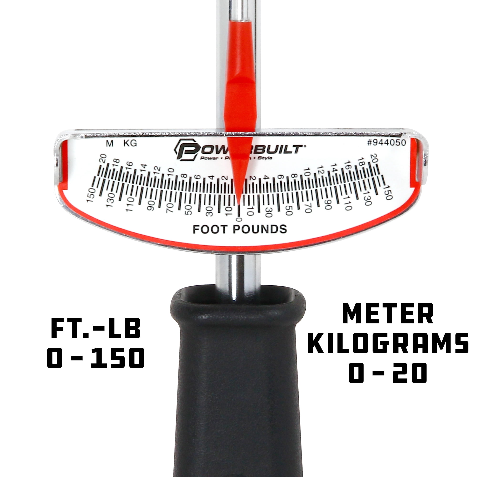 Powerbuilt 1/2 Inch Needle Type Torque Wrench Kit - 944050