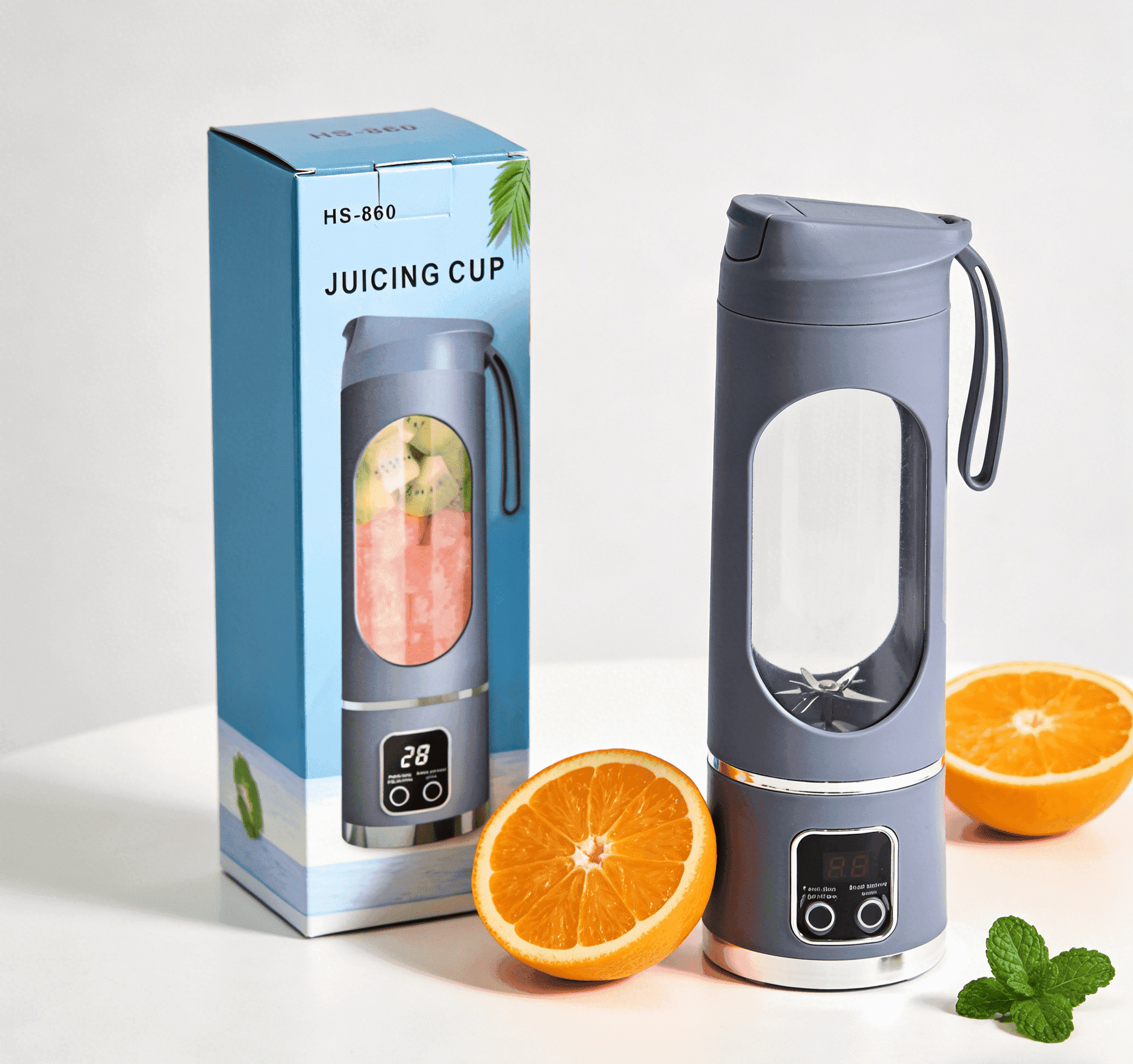 MDHAND Portable Blender, USB Rechargeable Smoothie Maker with 18000 RPM, Crush Ice, 400ml Travel Juice Cup, Stainless Steel Blade, Purple