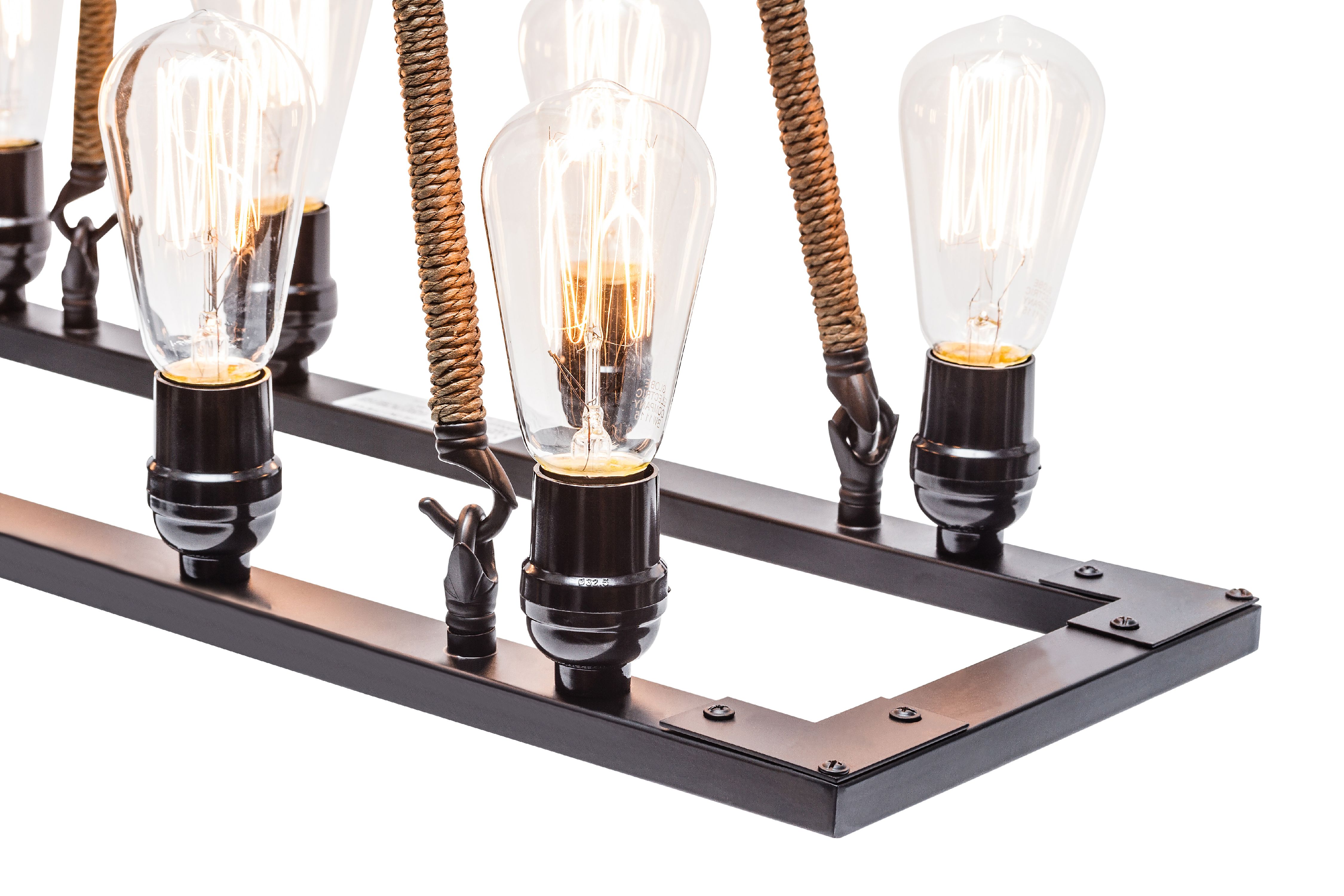 Globe Electric 8-Light Oil Rubbed Bronze Twine Wrapped Vintage Chandelier, 65038 - image 2 of 3