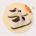 thumbnail image 3 of Girls Dress Shoes Toddler Little Kid Flats Mary Jane School Bowknot Flower Girl Party Ballerina Flat Shoes Beige 32, 3 of 5