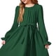 thumbnail image 3 of Vestido Largo de Manga Larga de Moda Y Cómodo Color Sólido con Cinturón para las Niñas, Falda Plisada para el Vestido de Cumpleaños para las Niñas, 3 of 6